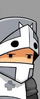 Open faced gray knight