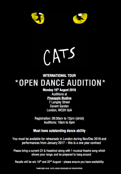 Audition Jan 2017 tour