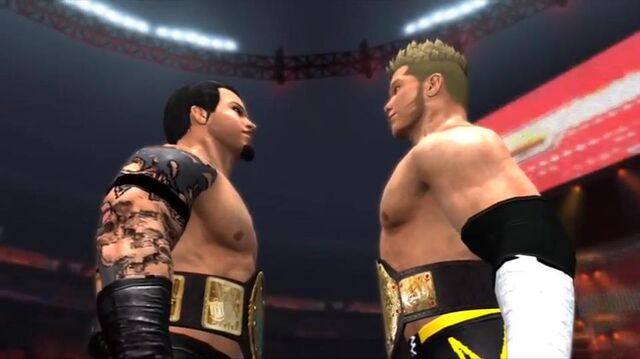 File:Rom representing RAW & 2TM representing Smackdown.jpg