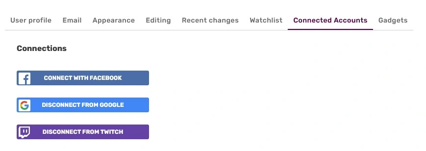 Fb connect preferences tab