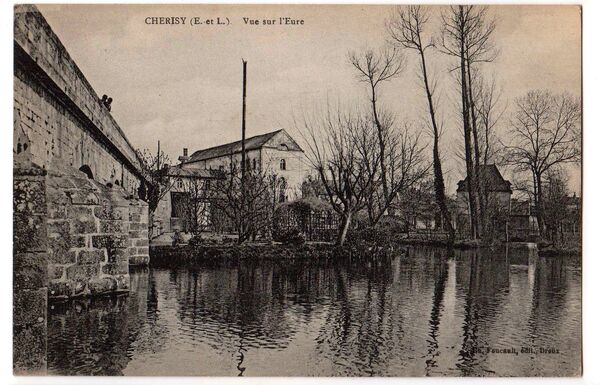 Cpa-cherisy-vue-sur-l-eure