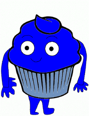 Ben, a blue cupcake