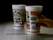 1980's Hardee's Restaurant Commercial Marvel Superhero Cup