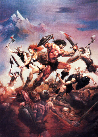 File:-1 octubre 1974 . Conan y Red Sonja en La maldición de los muertos vivientes Guión de Roy Thomas, lápices de John Buscema..jpg