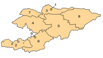 Kyrgyzstan provinces map