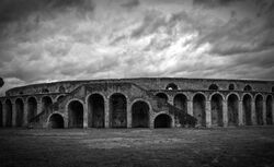 16803761-ancient-arena-in-pompeii-italy-black-and-white