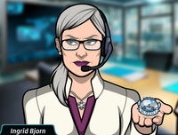 Ingrid con una insignia