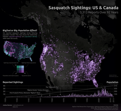 Map bigfoot sightings