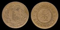 Denmark ½ Rigsmontskilling 1857