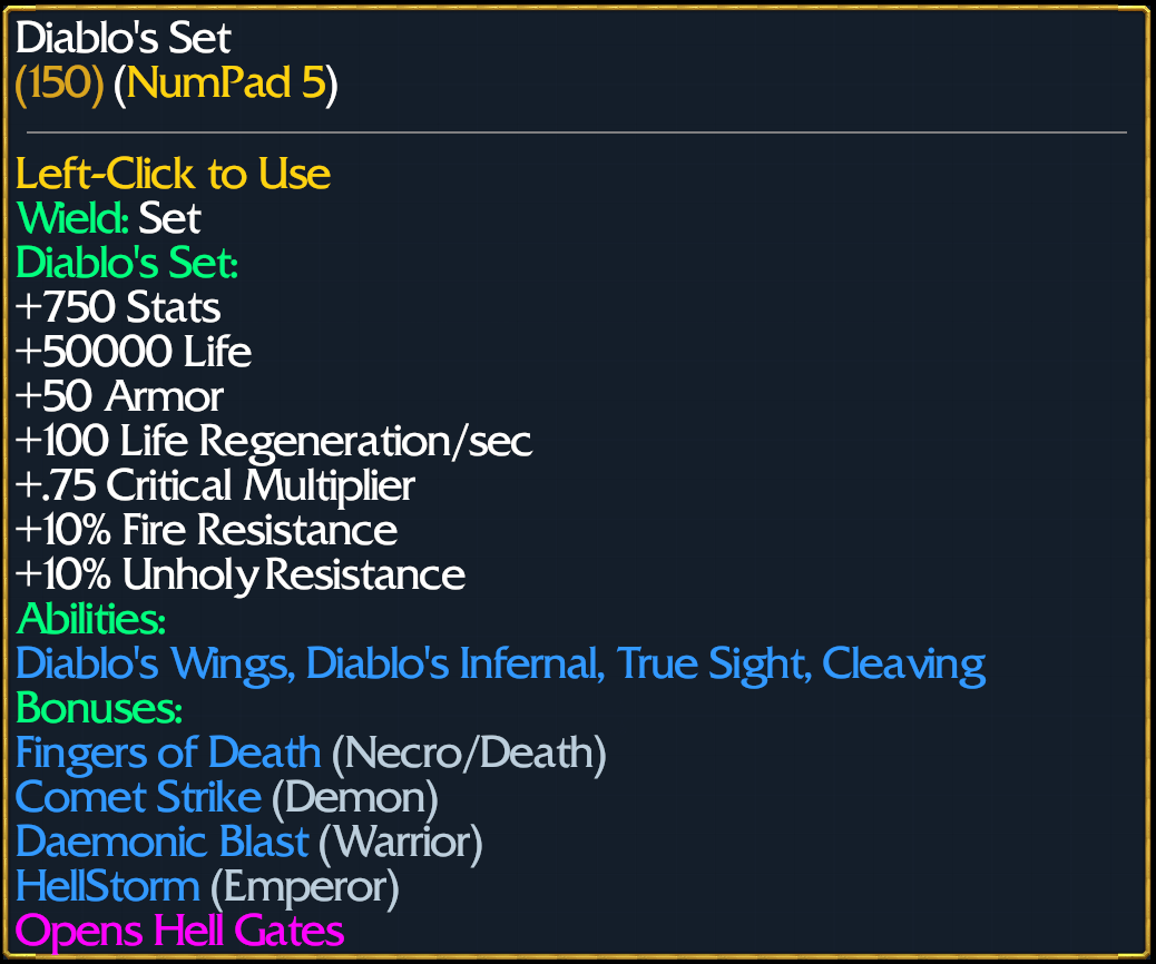 Diablo's Set