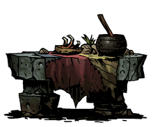 Makeshift dining table