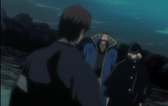 Kisuke confronts Sosuke Aizen