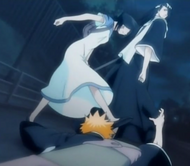 Rukia kicks Ichigo