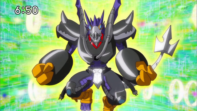 File:6-56 XrosUpArresterdramon (MetalTyrannomon).png