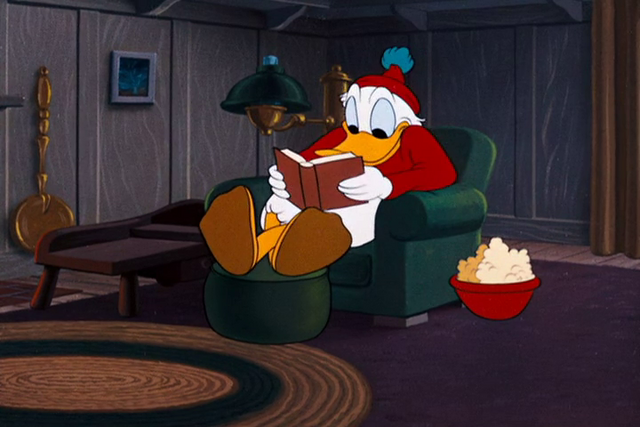 File:Donald reading a book.png
