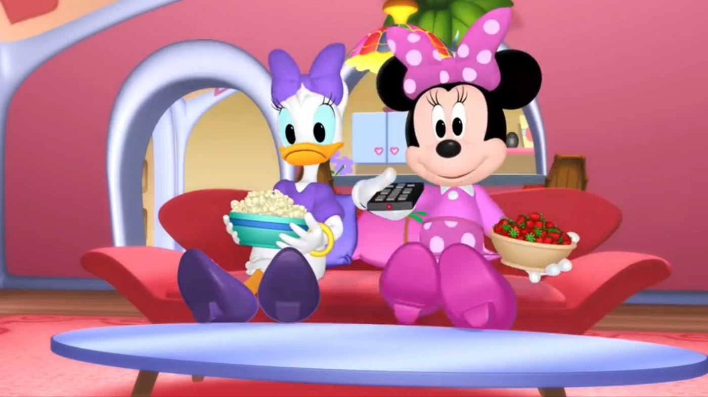 Image Minnie and daisy ready to watch tv.jpg Disney Wiki FANDOM