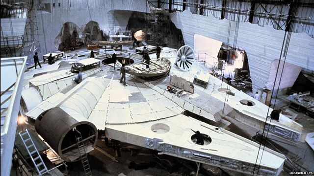 File:Millennium Falcon under construction for The Empire Strikes Back.jpg