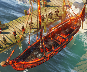 The burning ship