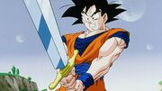 Goku maneggia la Spada Z