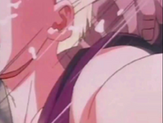 Turles hits gohan in the neck mkaeing the boy cough up spit.png