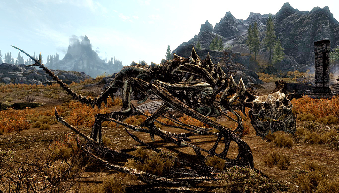 Skyrim скелет дракона