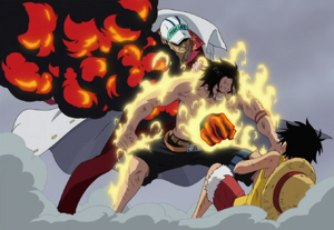 Akainu asesinando a Ace