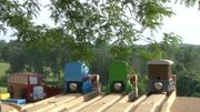 Thomas, Percy, Toby, and Bertie at Look-Out Point