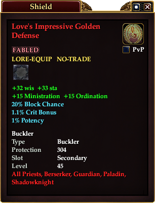 Item - Love's Impressive Golden Defense