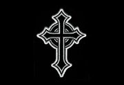 A-cross-black-background