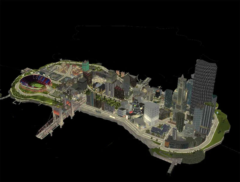 Карта сверху 3d
