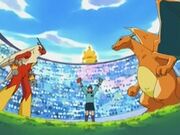 EP274 Charizard de Ash VS Blaziken de Harrison