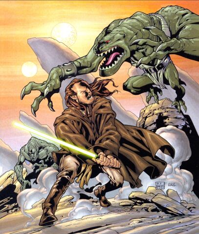 Archivo:Savrip Mantelliano VS Qui-Gon.jpg