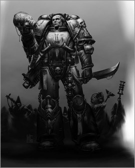 Marines ultramarines veterano guerras tiranidas BN.jpg