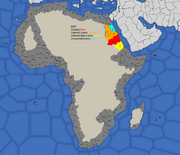 "Map showing Nubia's starting position in 1617"