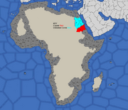 "Map showing Nubia's starting position in 1773 and 1795"