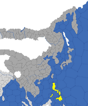 "Map showing East Asian provinces Spain will try to colonise"