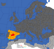 "Map showing Spain's European possessions in 1773"