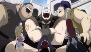 Les Mages de Fairy Tail fêtent avec les géants