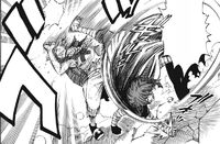 Mystogan kicks Natsu