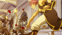 Natsu throws a guard