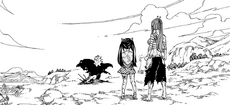 Erza y Wendy observan a Acnologia