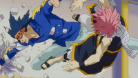 Natsu evades the punch