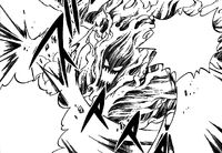 Atlas Flame Blocking Thunder God and Laxus's Attack