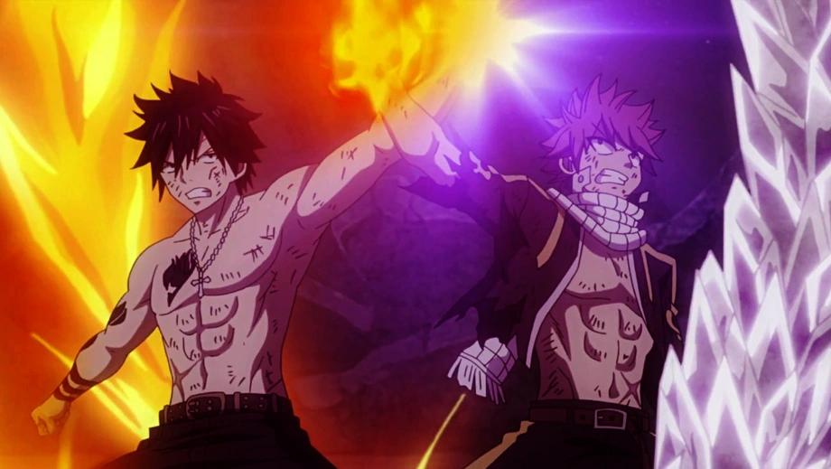Image Gray and Natsu protect each other.png Fairy Tail Wiki