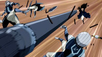 Gajeel attacks Edolas' soldiers