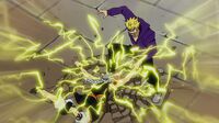 Natsu slammed to the ground by Laxus