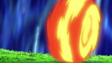 Cyndaquil usando Rueda fuego