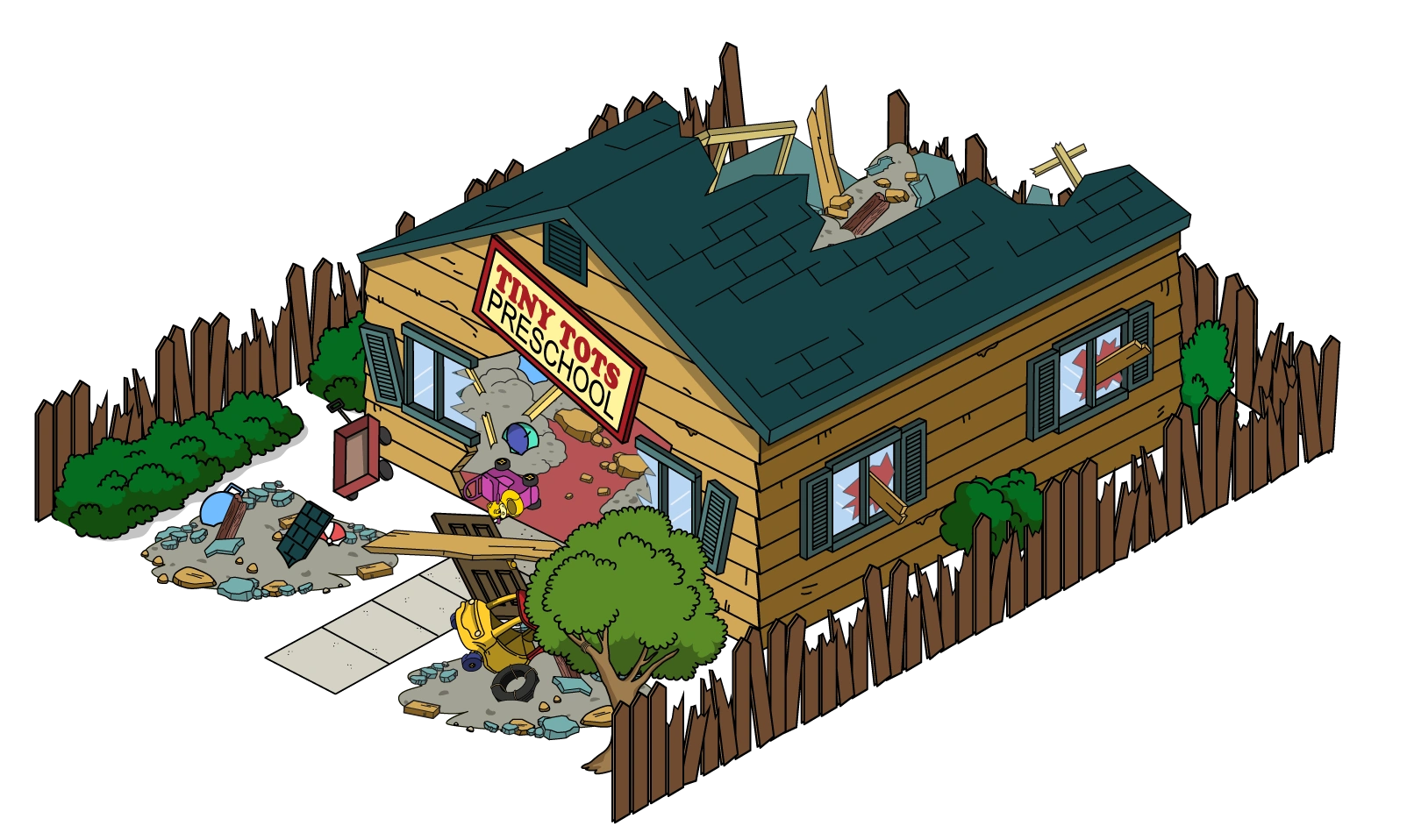 Image - Building tinytotspreschool damage.png | Family Guy: The Quest