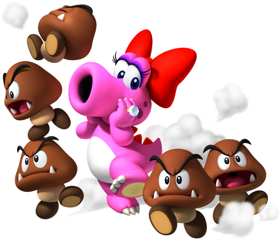 File:Birdo and Goombas - Mario Party 9.png