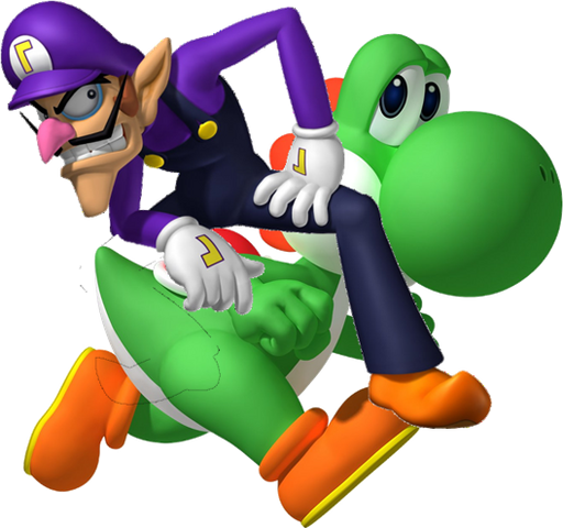 File:Waluigi Yoshi SMW MGC.png